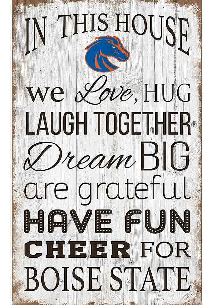 Boise State Broncos In This House 11x19 Sign - Blue
