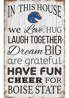 Boise State Broncos In This House 11x19 Sign - Blue