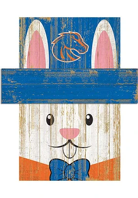 Boise State Broncos Easter Bunny Head Sign - Blue