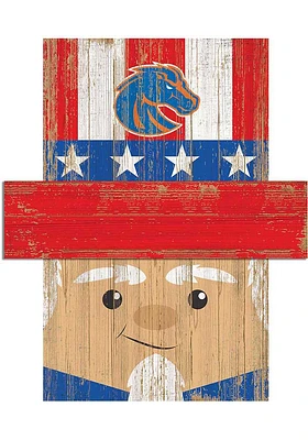 Boise State Broncos Patriotic Head Sign - Blue