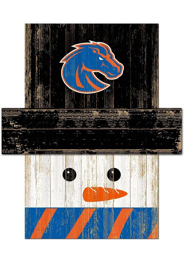 Boise State Broncos Snowman Head Sign - Blue