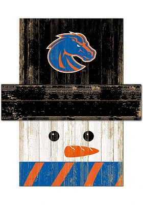 Boise State Broncos Snowman Head Sign - Blue