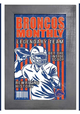 Boise State Broncos 11x19 Framed Monthly Sign - Blue