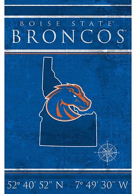 Boise State Broncos Coordinates 17x26 Sign - Blue