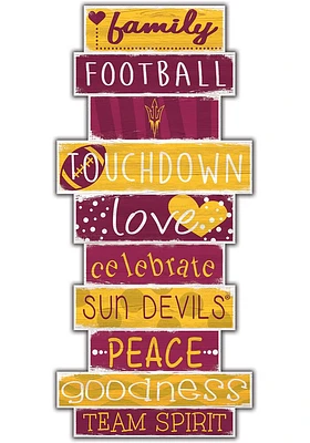 Arizona State Sun Devils Celebrations Stack 24 Inch Sign - Maroon