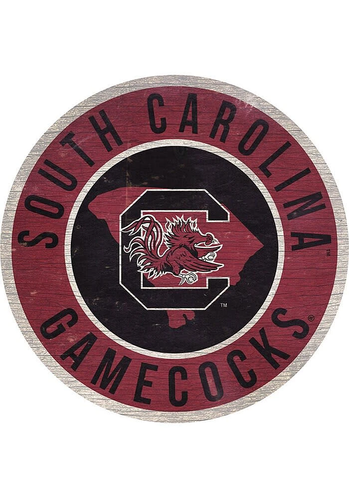 South Carolina Gamecocks 12 in Circle State Sign - Red