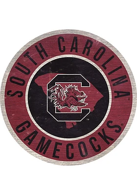 South Carolina Gamecocks 12 in Circle State Sign - Red