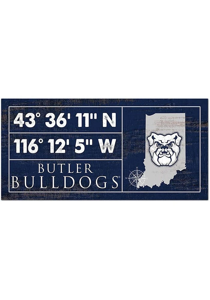 Butler Bulldogs Horizontal Coordinate Sign - Green