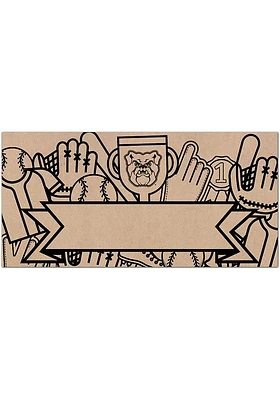 Butler Bulldogs Banner Coloring Sign - Green