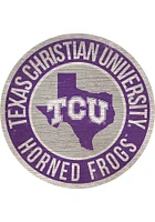 TCU Horned Frogs 12 in Circle State Sign - Purple
