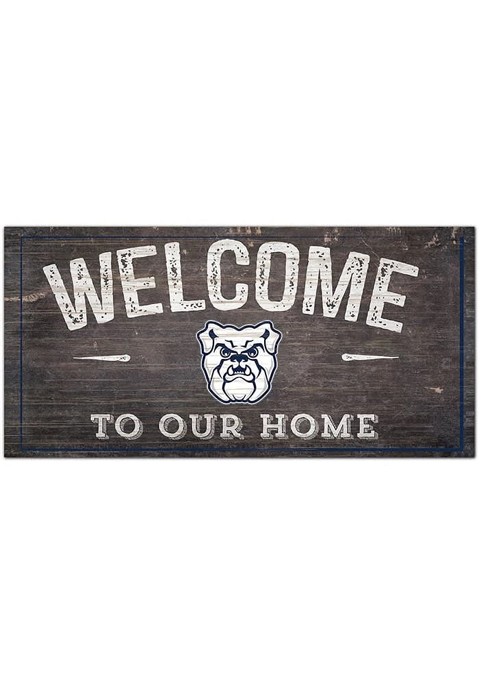 Butler Bulldogs Welcome Distressed Sign - Green