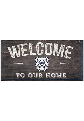 Butler Bulldogs Welcome Distressed Sign - Green
