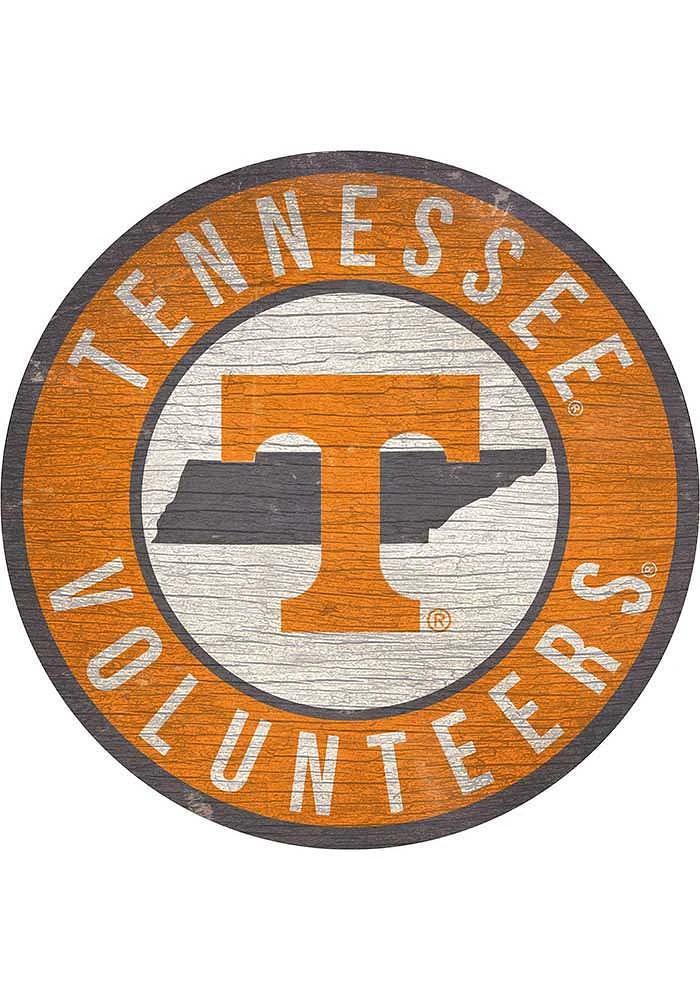 Tennessee Volunteers 12 in Circle State Sign - Orange