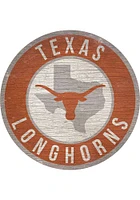Texas Longhorns 12 in Circle State Sign - Burnt Orange