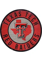 Texas Tech Red Raiders 12 in Circle State Sign - Red