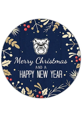 Butler Bulldogs Merry Christmas and New Year Circle Sign - Green