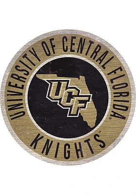 UCF Knights 12 in Circle State Sign - Black