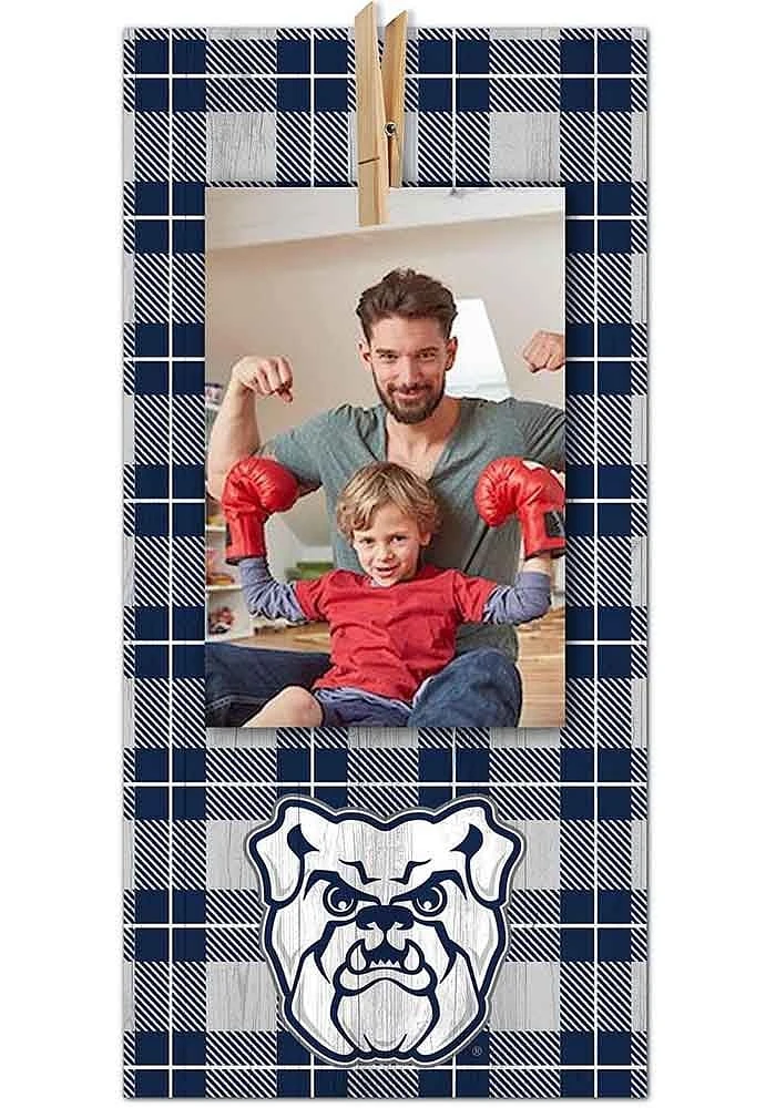 Butler Bulldogs Plaid Clothespin Sign - Green