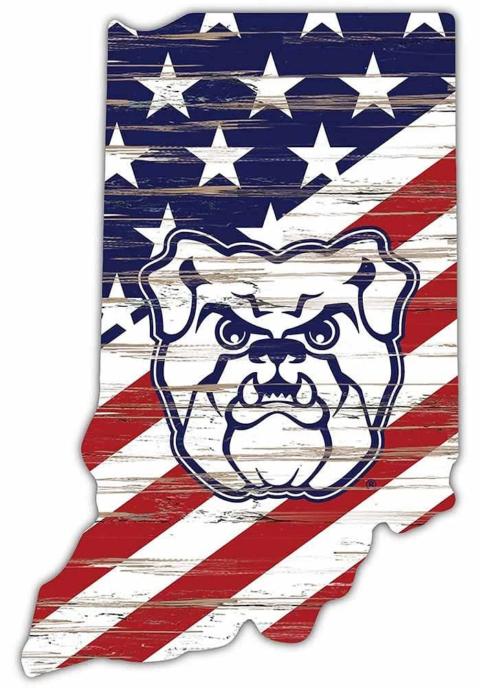 Butler Bulldogs 12 Inch USA State Cutout Sign - Green