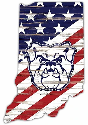 Butler Bulldogs 12 Inch USA State Cutout Sign - Green