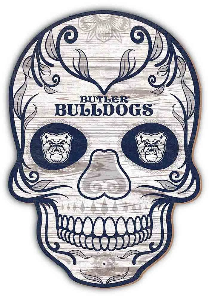 Butler Bulldogs 12 Inch Sugar Skull Sign - Green