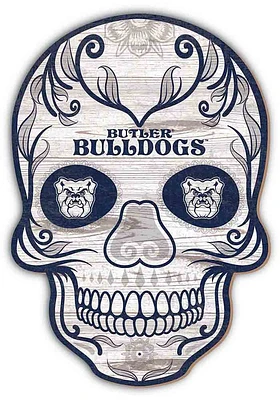 Butler Bulldogs 12 Inch Sugar Skull Sign - Green