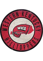 Western Kentucky Hilltoppers 12 in Circle State Sign - Red