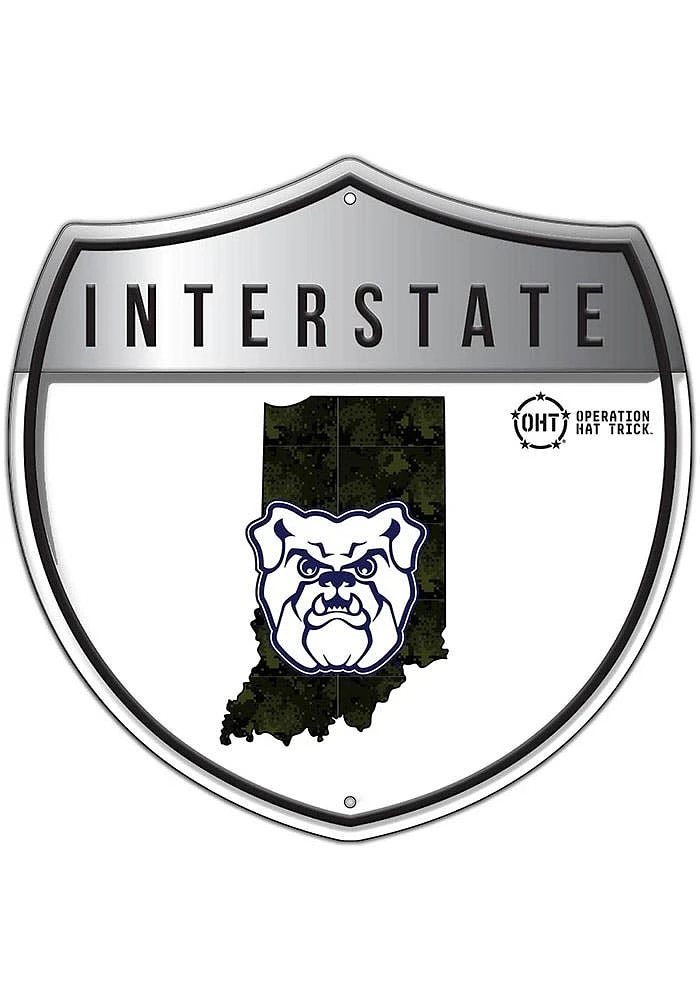 Butler Bulldogs 24in OHT Camo Interstate Sign - Green