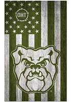 Butler Bulldogs 11x19 OHT Military Flag Sign - Green