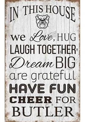 Butler Bulldogs In This House 11x19 Sign - Green