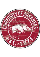 Arkansas Razorbacks Established Date Circle 24 Inch Sign - Red