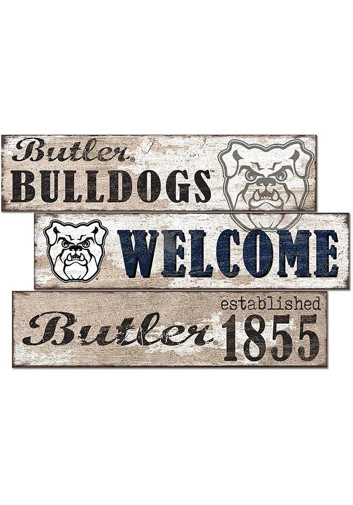 Butler Bulldogs Welcome 3 Plank Sign - Green