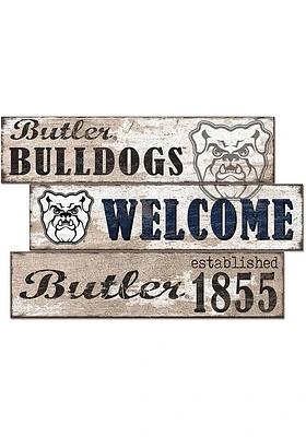 Butler Bulldogs Welcome 3 Plank Sign - Green