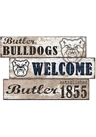Butler Bulldogs Welcome 3 Plank Sign - Green