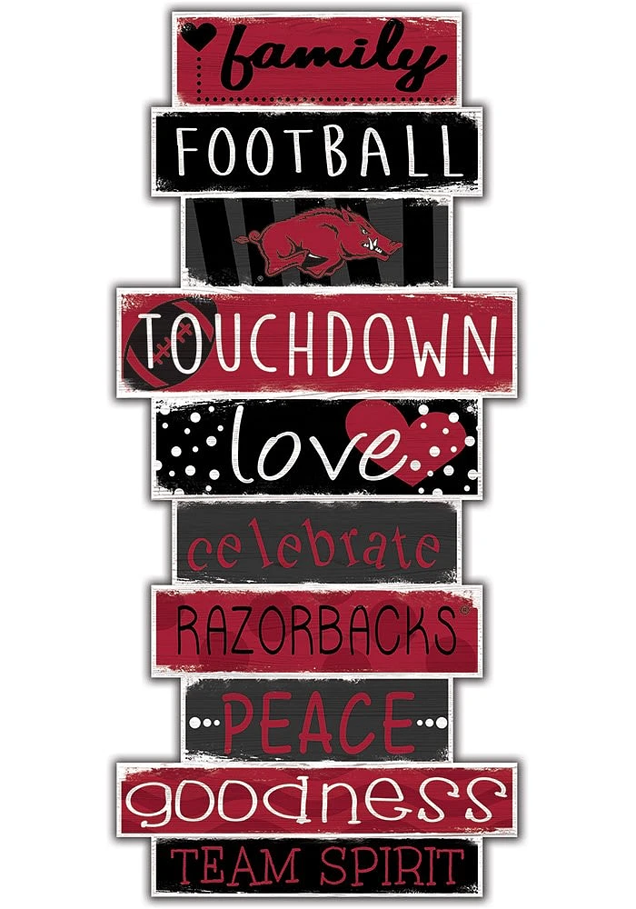 Arkansas Razorbacks Celebrations Stack 24 Inch Sign - Cardinal