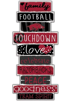 Arkansas Razorbacks Celebrations Stack 24 Inch Sign - Cardinal
