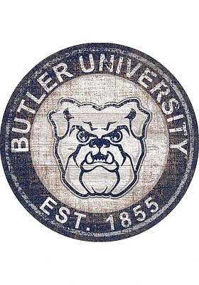 Butler Bulldogs Round Heritage Logo Sign - Green