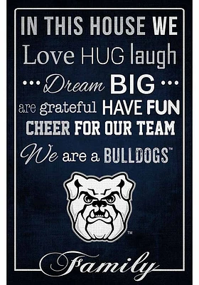 Butler Bulldogs In This House 17x26 Sign - Green