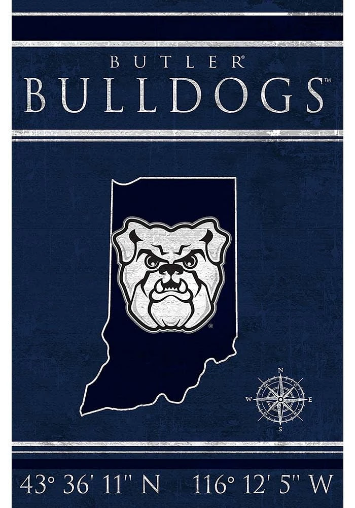 Butler Bulldogs Coordinates 17x26 Sign - Green
