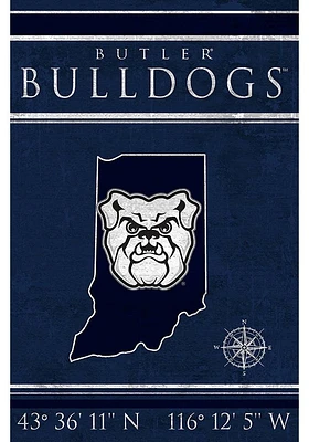 Butler Bulldogs Coordinates 17x26 Sign - Green