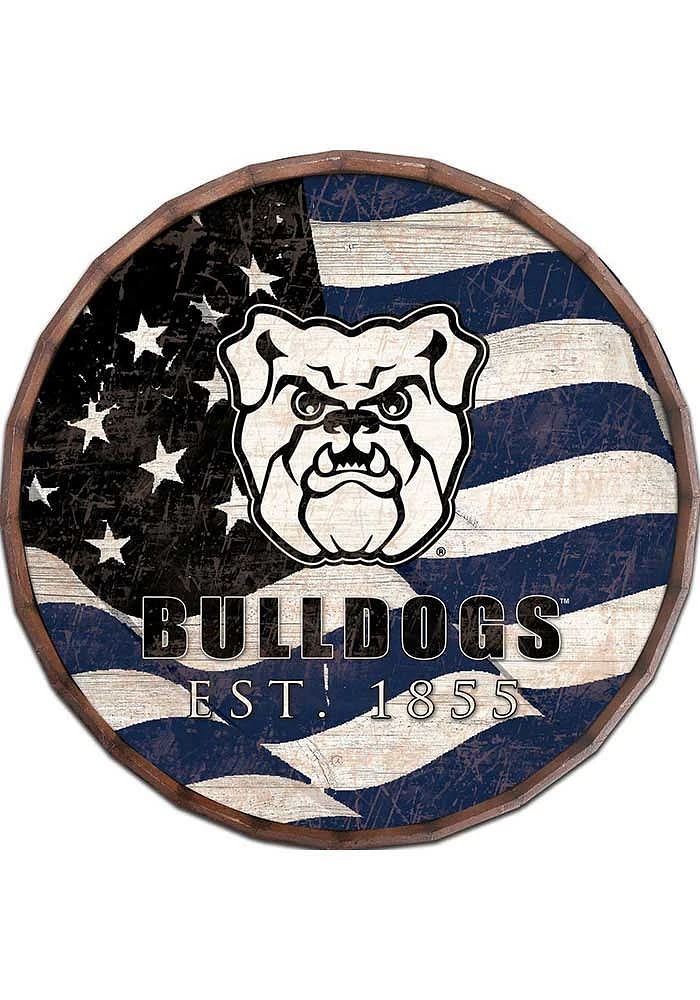 Butler Bulldogs Flag 24 Inch Barrel Top Sign - Green