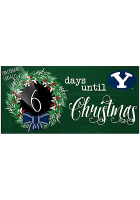 BYU Cougars Chalk Christmas Countdown Sign - Navy Blue