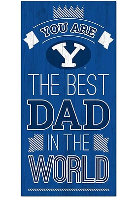BYU Cougars Best Dad in the World Sign - Navy Blue