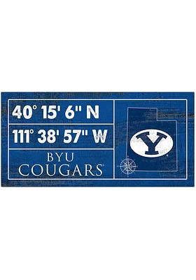 BYU Cougars Horizontal Coordinate Sign - Navy Blue