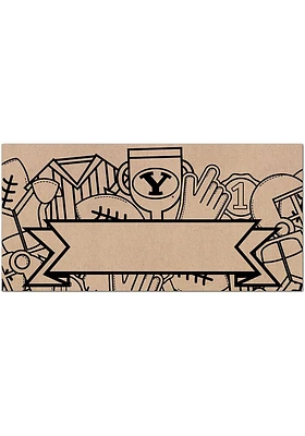 BYU Cougars Banner Coloring Sign - Navy Blue
