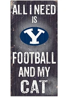 BYU Cougars Football and My Cat Sign - Navy Blue