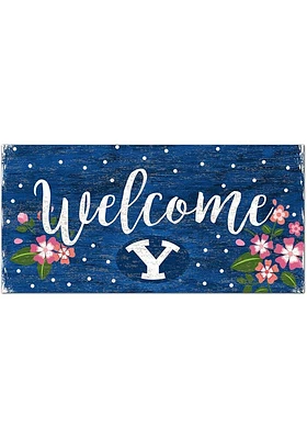 BYU Cougars Welcome Floral Sign - Navy Blue