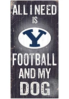 BYU Cougars Football and My Dog Sign - Navy Blue