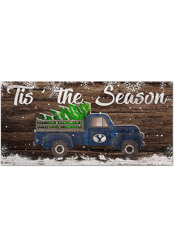 BYU Cougars Tis the Season 6x12 Sign - Navy Blue