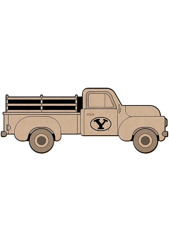 BYU Cougars Truck Coloring Sign - Navy Blue